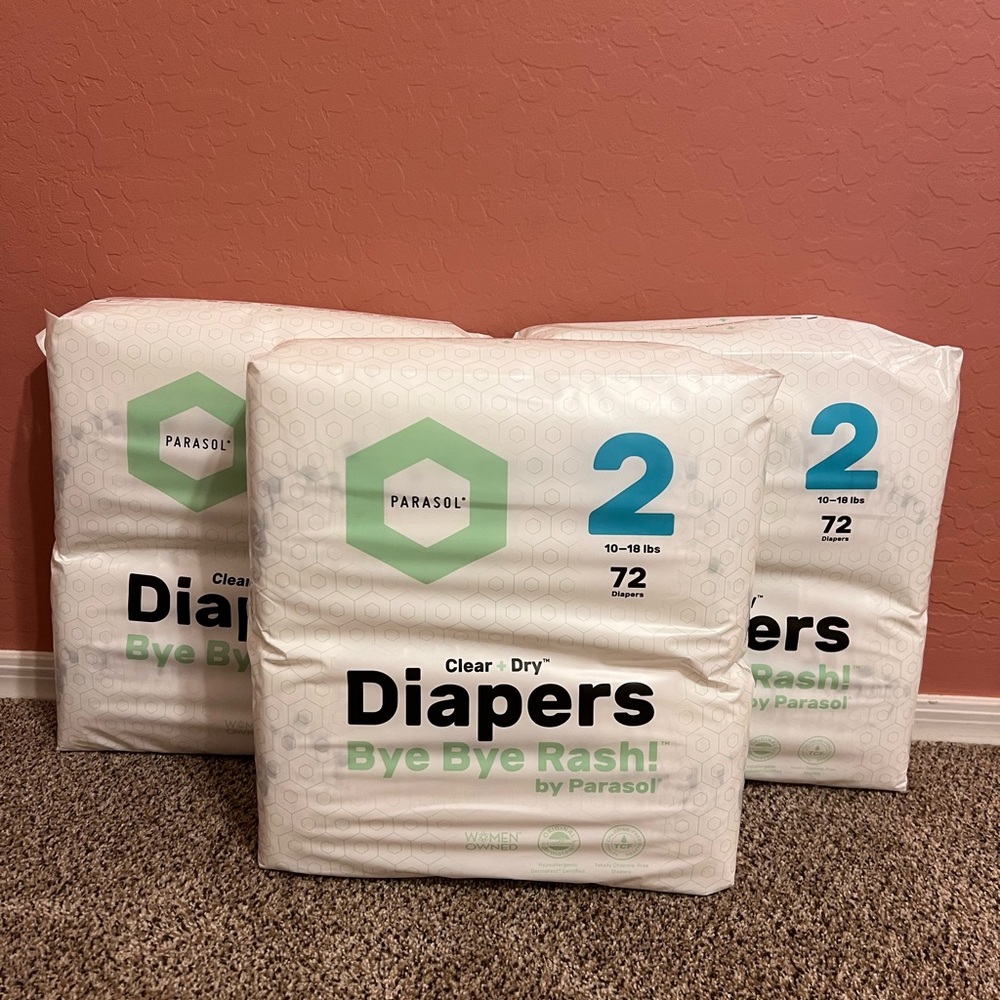 Parasol Clear + Dry Diapers Size 2